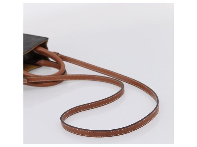 Céline Borsa a mano CELINE Macadam Mini Vertical Cabas PVC 2way Nero Oro Auth 205945M - vista 8