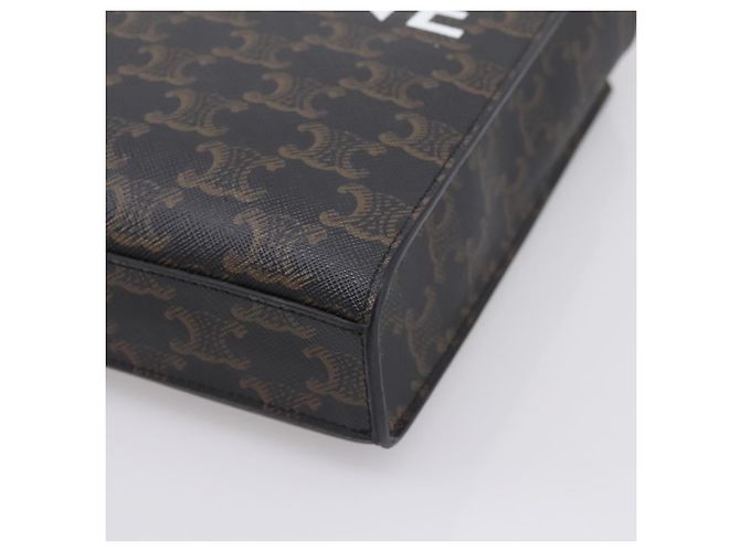 Céline Borsa a mano CELINE Macadam Mini Vertical Cabas PVC 2way Nero Oro Auth 205945M - vista 9
