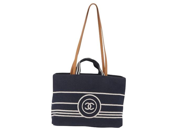 CHANEL Handtasche Canvas 2way Navy Silver CC Auth 204878V Silber Marineblau - Ansicht 13