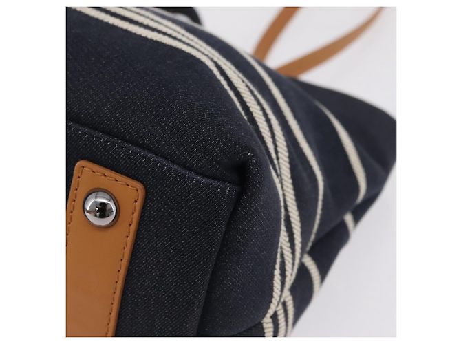 CHANEL Handtasche Canvas 2way Navy Silver CC Auth 204878V Silber Marineblau - Ansicht 16