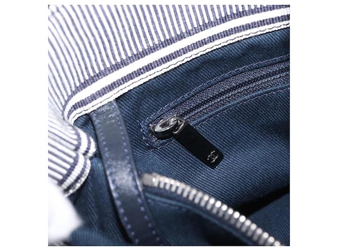 CHANEL Handtasche Canvas 2way Navy Silver CC Auth 204878V Silber Marineblau - Ansicht 28
