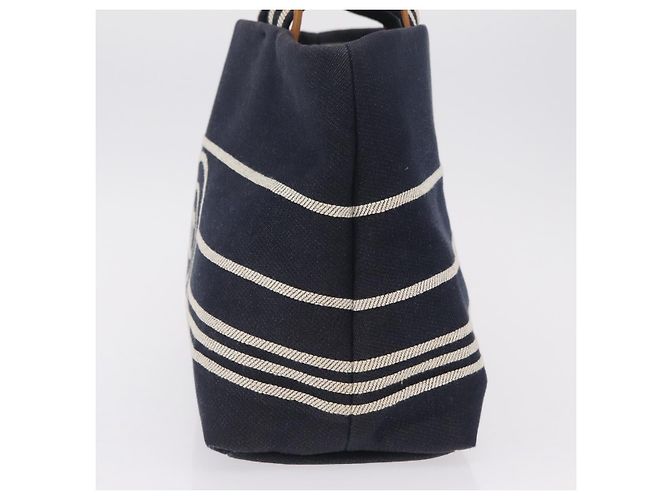 CHANEL Handtasche Canvas 2way Navy Silver CC Auth 204878V Silber Marineblau - Ansicht 4