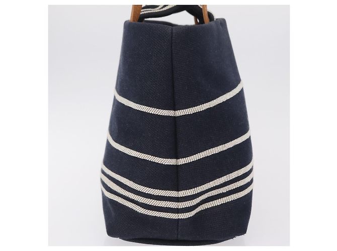 CHANEL Handtasche Canvas 2way Navy Silver CC Auth 204878V Silber Marineblau - Ansicht 5