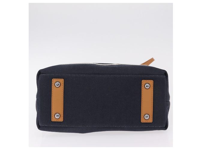 CHANEL Handtasche Canvas 2way Navy Silver CC Auth 204878V Silber Marineblau - Ansicht 6