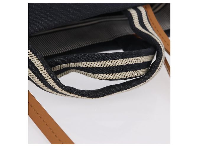 CHANEL Handtasche Canvas 2way Navy Silver CC Auth 204878V Silber Marineblau - Ansicht 8