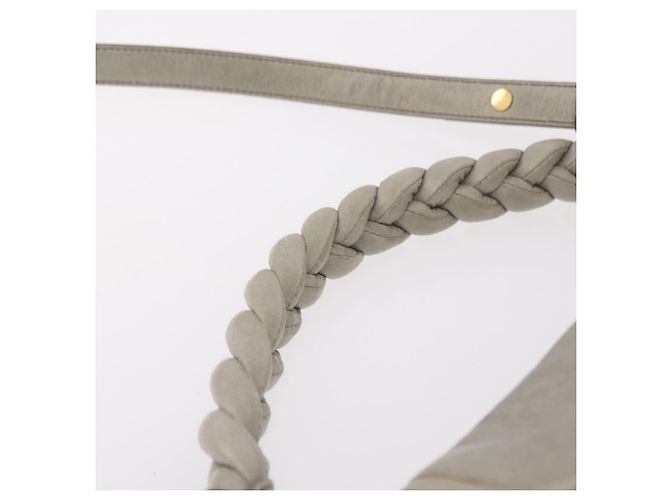 Miu Miu Matelassé Handtasche Leder 2way Grau Goldton Auth ar14167V Braun - Ansicht 15