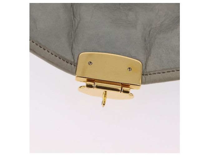 Miu Miu Matelassé Handtasche Leder 2way Grau Goldton Auth ar14167V Braun - Ansicht 25