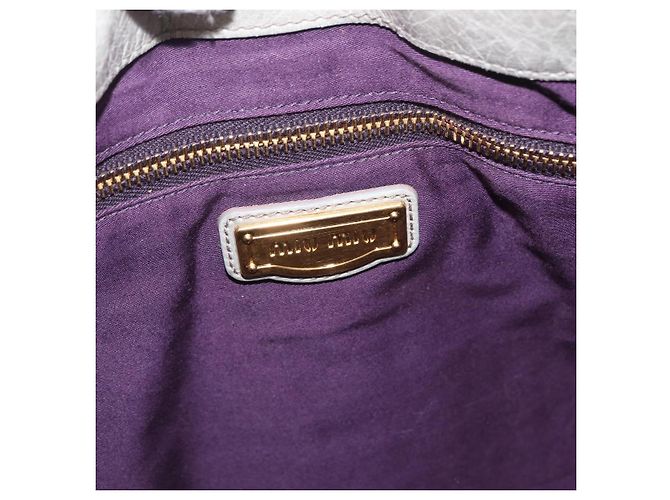 Miu Miu Matelassé Handtasche Leder 2way Grau Goldton Auth ar14167V Braun - Ansicht 27