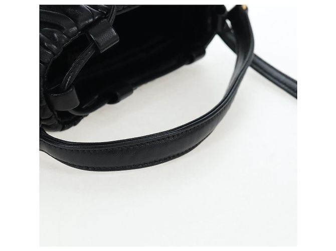Borsa a spalla Miu Miu Matelassé in pelle 2way Nero Oro Auth 205997M D'oro - vista 7