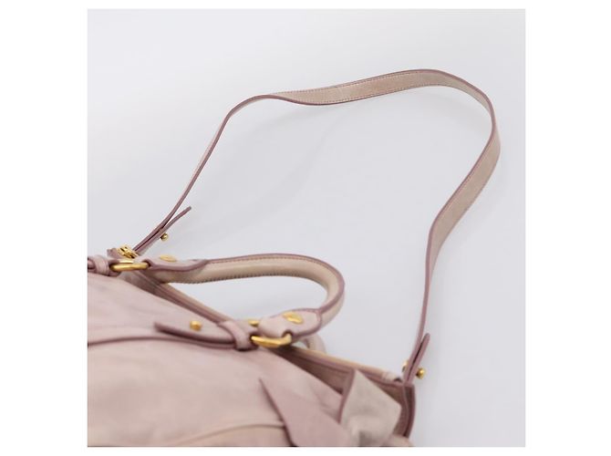 Borsa a Mano Miu Miu Vitellolux 2way Pink Gold Auth 206251M Rosa D'oro - vista 15