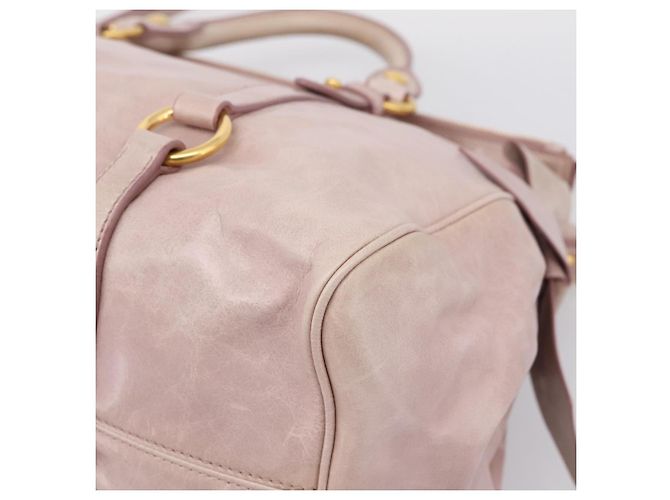 Borsa a Mano Miu Miu Vitellolux 2way Pink Gold Auth 206251M Rosa D'oro - vista 16