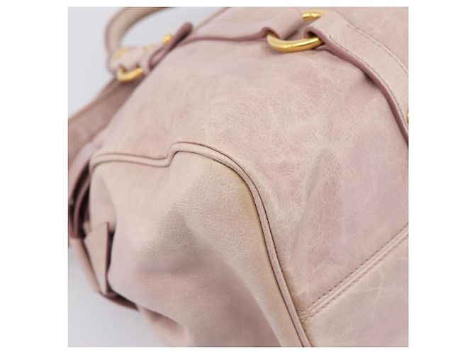Borsa a Mano Miu Miu Vitellolux 2way Pink Gold Auth 206251M Rosa D'oro - vista 17