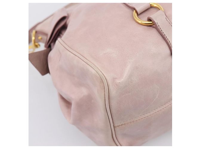 Borsa a Mano Miu Miu Vitellolux 2way Pink Gold Auth 206251M Rosa D'oro - vista 19