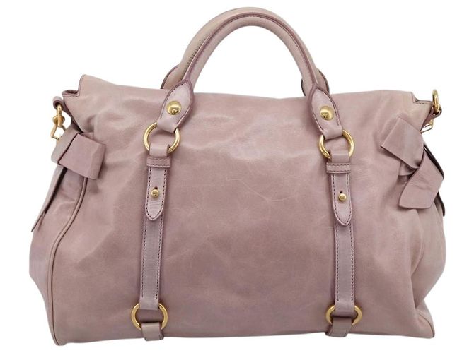 Borsa a Mano Miu Miu Vitellolux 2way Pink Gold Auth 206251M Rosa D'oro - vista 2