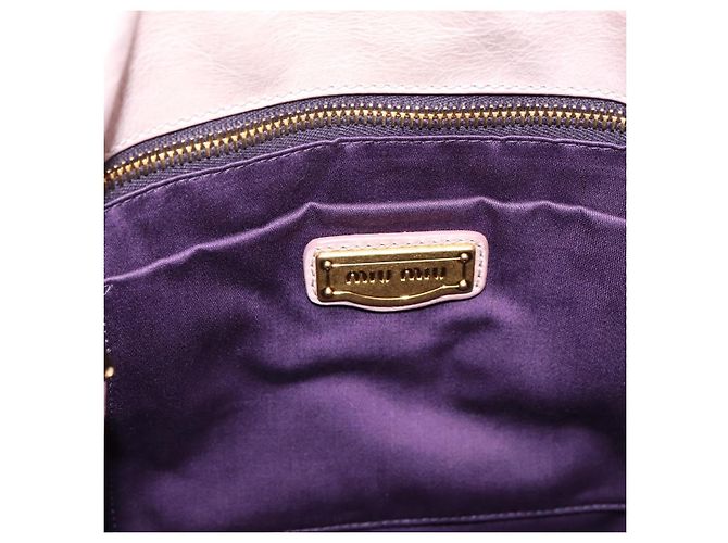 Borsa a Mano Miu Miu Vitellolux 2way Pink Gold Auth 206251M Rosa D'oro - vista 21