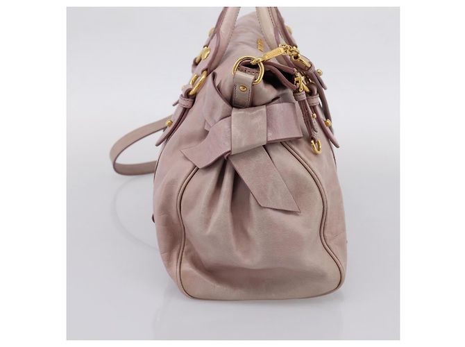 Borsa a Mano Miu Miu Vitellolux 2way Pink Gold Auth 206251M Rosa D'oro - vista 3