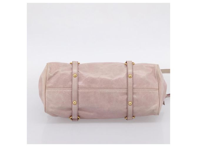 Borsa a Mano Miu Miu Vitellolux 2way Pink Gold Auth 206251M Rosa D'oro - vista 5