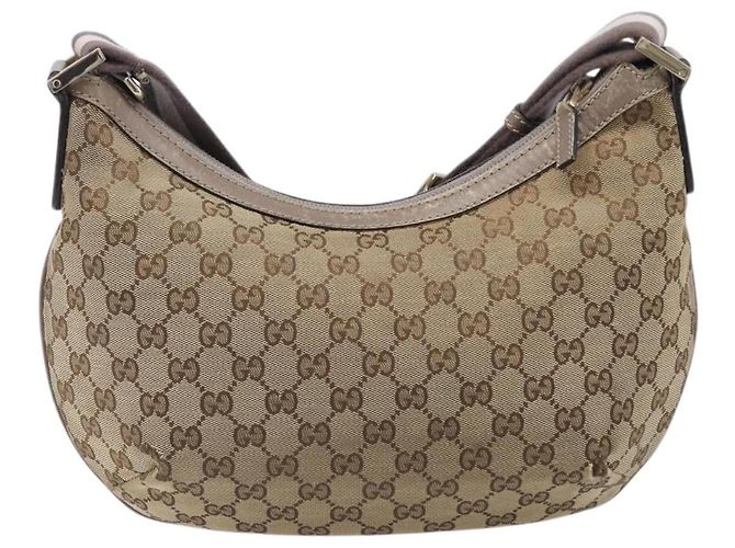 Borsa a tracolla GUCCI GG Canvas Sherry Line Beige Gold 181092 Auth ep15849 D'oro - vista 2
