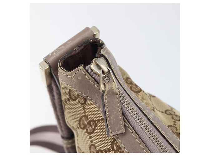 Borsa a tracolla GUCCI GG Canvas Sherry Line Beige Gold 181092 Auth ep15849 D'oro - vista 22