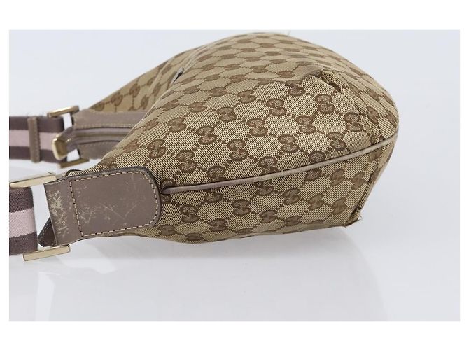Borsa a tracolla GUCCI GG Canvas Sherry Line Beige Gold 181092 Auth ep15849 D'oro - vista 4