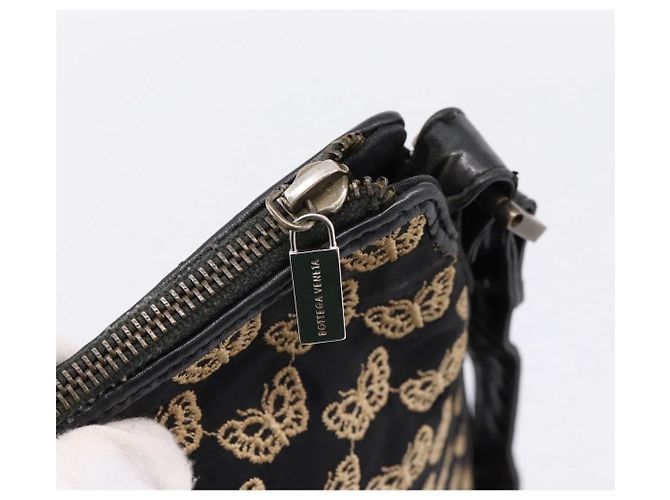 Borsa a tracolla BOTTEGA VENETA Canvas Black Silver Auth bs37102 Nero Argento - vista 8