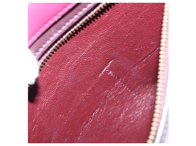 Céline Borsa a mano CELINE Trapeze in pelle 2way Bordeaux Gold Auth 202503A D'oro Bordò - vista 11