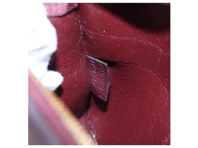 Céline Borsa a mano CELINE Trapeze in pelle 2way Bordeaux Gold Auth 202503A D'oro Bordò - vista 12