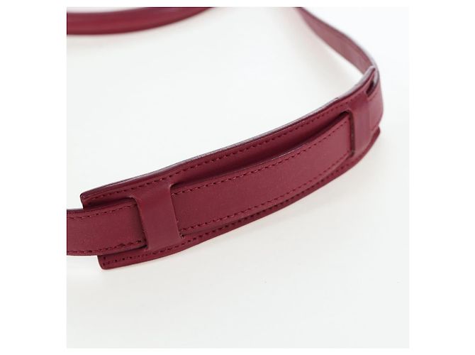 Céline Borsa a mano CELINE Trapeze in pelle 2way Bordeaux Gold Auth 202503A D'oro Bordò - vista 15