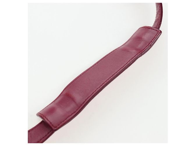 Céline Borsa a mano CELINE Trapeze in pelle 2way Bordeaux Gold Auth 202503A D'oro Bordò - vista 16