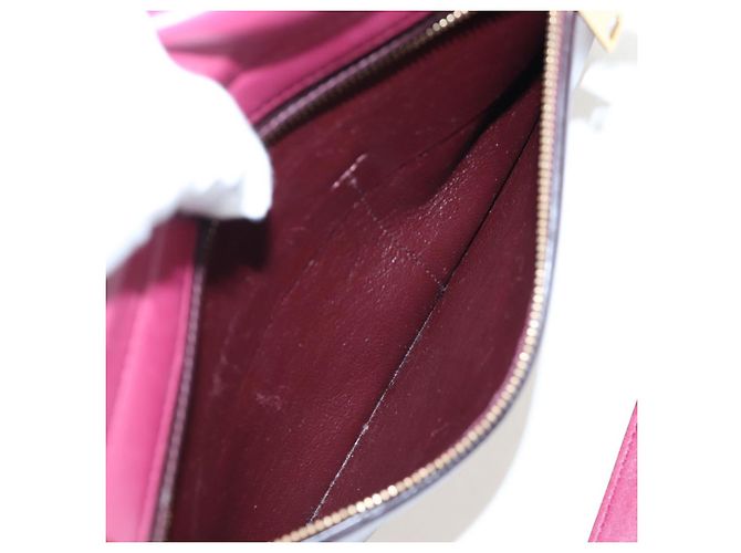Céline Borsa a mano CELINE Trapeze in pelle 2way Bordeaux Gold Auth 202503A D'oro Bordò - vista 32