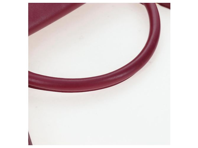 Céline Borsa a mano CELINE Trapeze in pelle 2way Bordeaux Gold Auth 202503A D'oro Bordò - vista 7