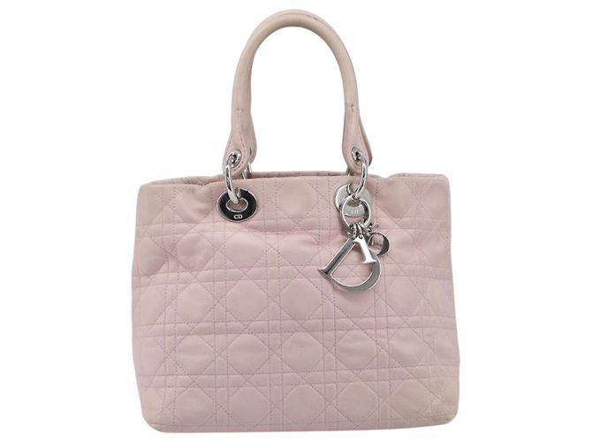 Borsa a mano Christian Dior Lady Dior in pelle rosa argento Auth ep16226 - vista 13