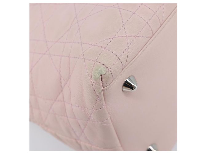 Borsa a mano Christian Dior Lady Dior in pelle rosa argento Auth ep16226 - vista 16