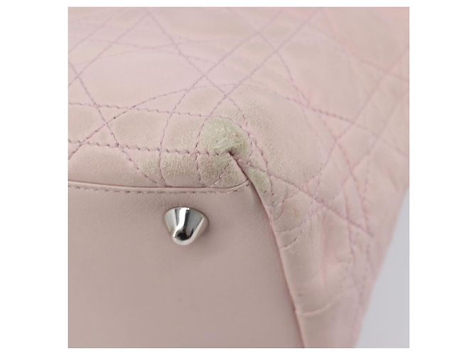 Borsa a mano Christian Dior Lady Dior in pelle rosa argento Auth ep16226 - vista 17