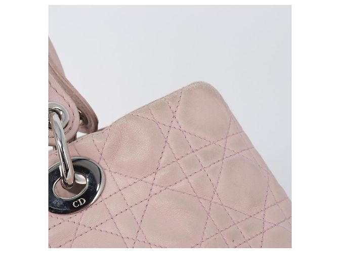 Borsa a mano Christian Dior Lady Dior in pelle rosa argento Auth ep16226 - vista 18