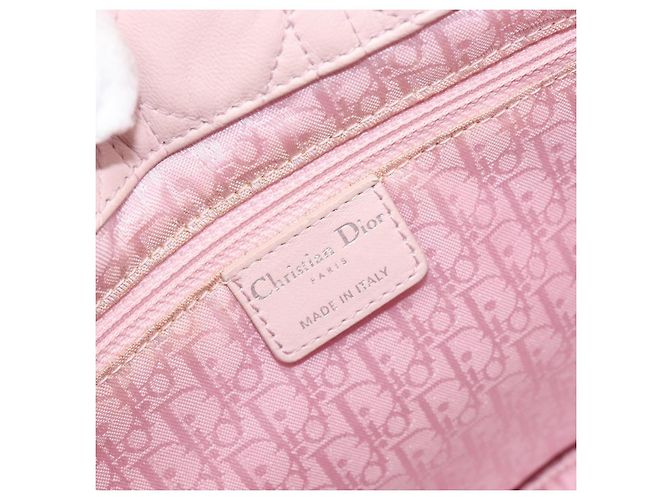 Borsa a mano Christian Dior Lady Dior in pelle rosa argento Auth ep16226 - vista 20