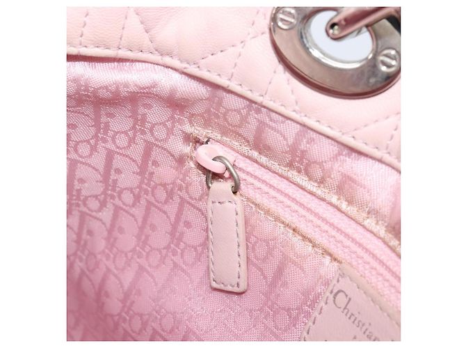 Borsa a mano Christian Dior Lady Dior in pelle rosa argento Auth ep16226 - vista 23
