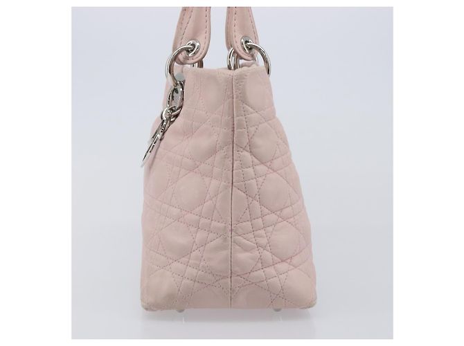 Borsa a mano Christian Dior Lady Dior in pelle rosa argento Auth ep16226 - vista 3