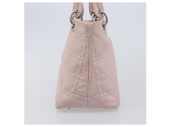 Borsa a mano Christian Dior Lady Dior in pelle rosa argento Auth ep16226 - vista 4