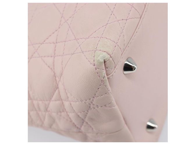 Borsa a mano Christian Dior Lady Dior in pelle rosa argento Auth ep16226 - vista 9
