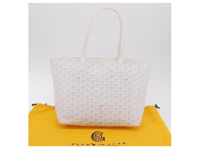 GOYARD Herringbone Artois PM Tote Bag PVC Leder Weiß Auth 204894SM - Ansicht 12