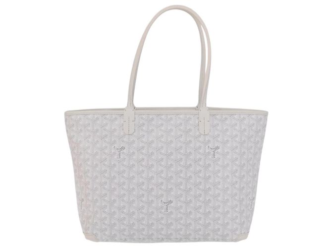 GOYARD Herringbone Artois PM Tote Bag PVC Leder Weiß Auth 204894SM - Ansicht 13
