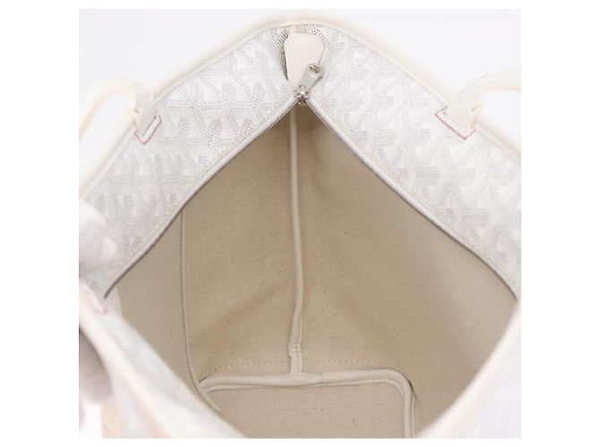 GOYARD Herringbone Artois PM Tote Bag PVC Leder Weiß Auth 204894SM - Ansicht 22