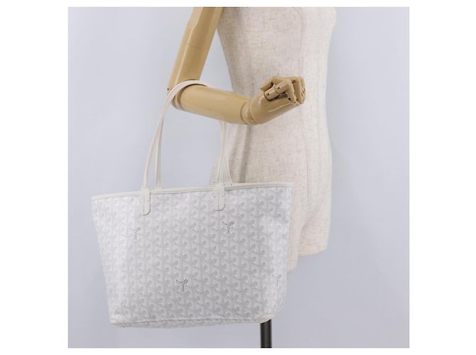 GOYARD Herringbone Artois PM Tote Bag PVC Leder Weiß Auth 204894SM - Ansicht 25