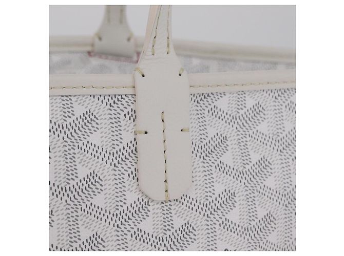 GOYARD Herringbone Artois PM Tote Bag PVC Leder Weiß Auth 204894SM - Ansicht 3