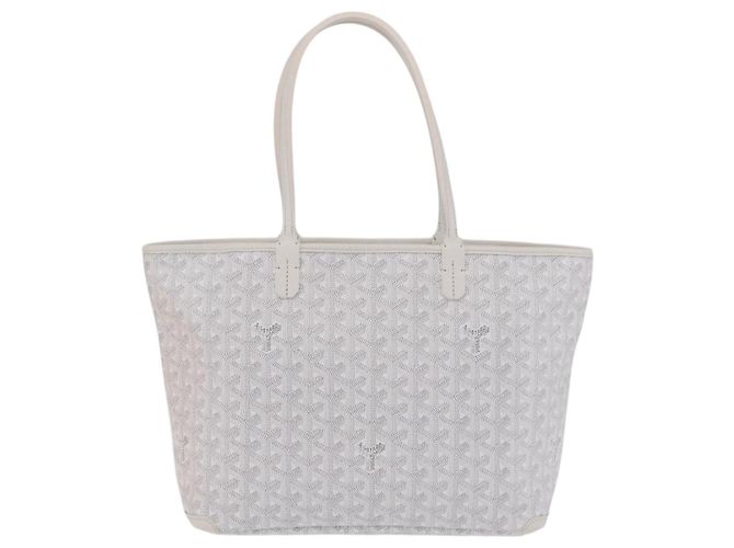 GOYARD Herringbone Artois PM Tote Bag PVC Leder Weiß Auth 204894SM - Ansicht 4