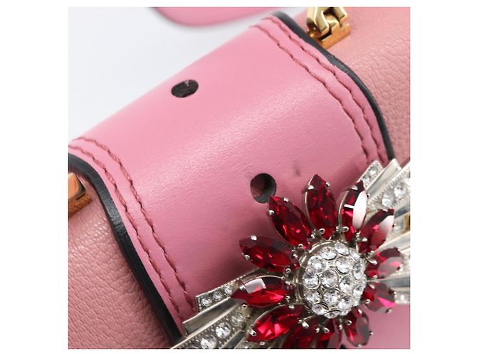 Borsa a tracolla Miu Miu Madras Bijoux in pelle Rosa Oro Auth ka6353V D'oro - vista 10