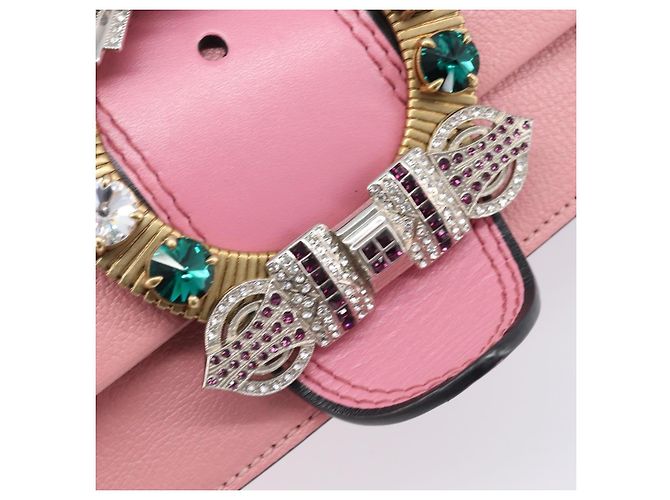 Borsa a tracolla Miu Miu Madras Bijoux in pelle Rosa Oro Auth ka6353V D'oro - vista 20