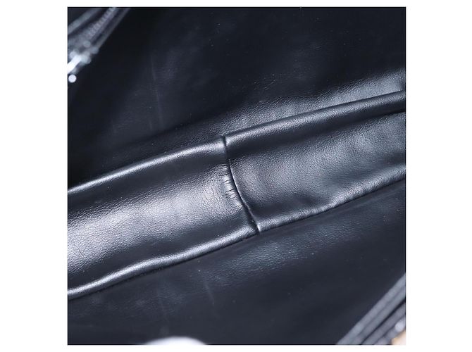 Bolsa de Ombro com Corrente Bally em Couro Preto e Tom Dourado Auth BA16159A - vista 11