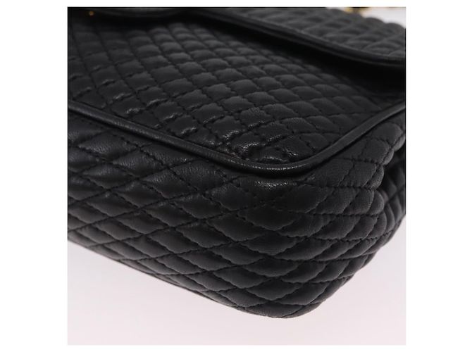 Bolsa de Ombro com Corrente Bally em Couro Preto e Tom Dourado Auth BA16159A - vista 14